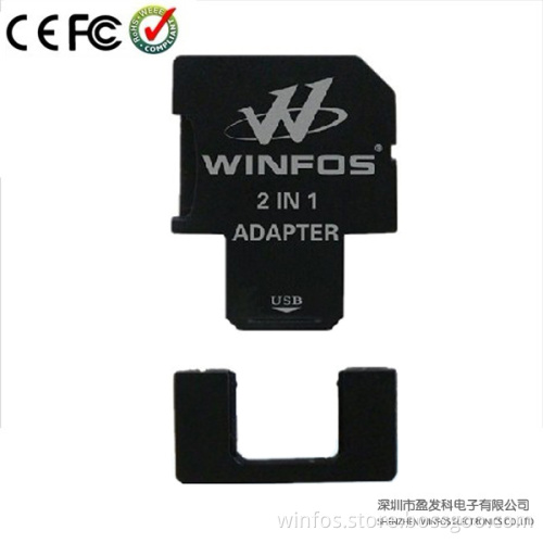 Winfos, 2 in 1 Micro SD/TF Card Adapter, Supports Micro SDHC Card, USB Flash Drive Adapter and User-Friendly Adapter (W-A-001)